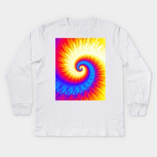 Tie Dye 02, fire and ice Kids Long Sleeve T-Shirt